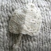 Embroidered Brooch Beaded White Cottonwood Leaf on Wool, Ready to Ship