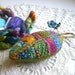 pincushion Leaf with Hand Embroidery and Emery- Made to Order