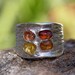 Orange and Yellow rough Sapphire ring