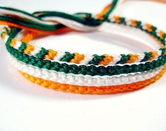Ireland Friendship Bracelet Set - Handmade Irish Flag Bracelets in Green, White, and Orange