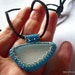 MERMAID TEARS genuine sea glass beaded pendant with italian amalfi sea glass (capri blue)