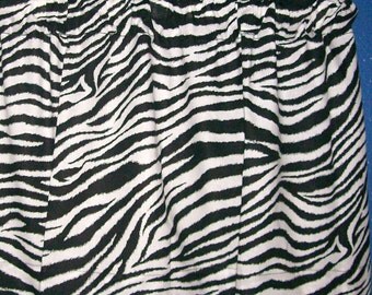Funky Gothic PUNK ROCKER Black & White Zebra Curtain Valance 42X14