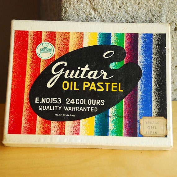 Vintage Oil Pastel Crayons Guitar Brand 24 Colors in Original