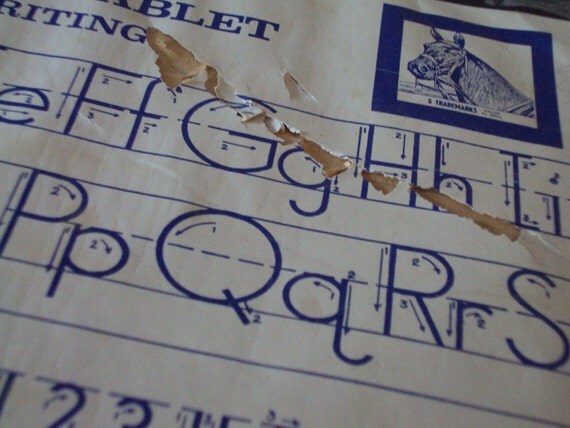 Blue horse writing paper image