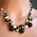 Beaded Necklace Round Stone Bubble Necklace Fiber Necklace