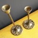 Brass Candle Pair - Set of Two Vintage Brass Candle Holders