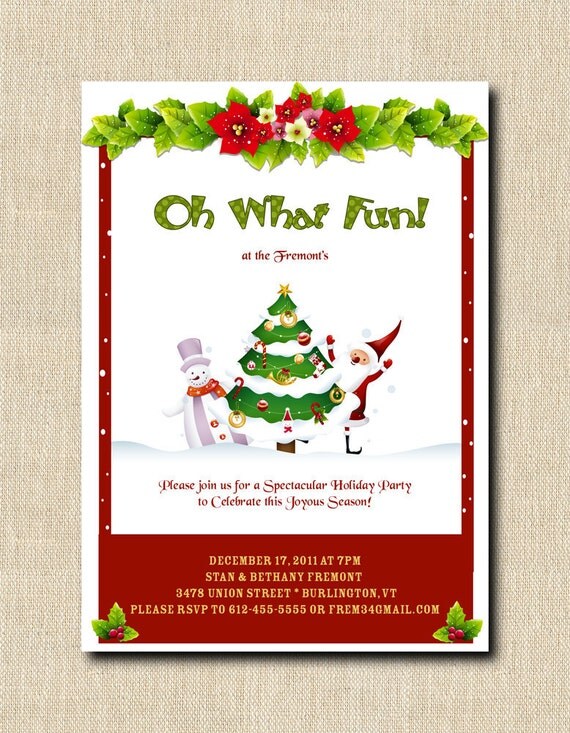 OH WHAT FUN Holiday Christmas Party by GigiMarieStationery