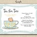 Tea for Two or Baby's Brewing Baby Shower Invitations - PRINTED INVITATIONS - Sold in packs of 10 includes envelope