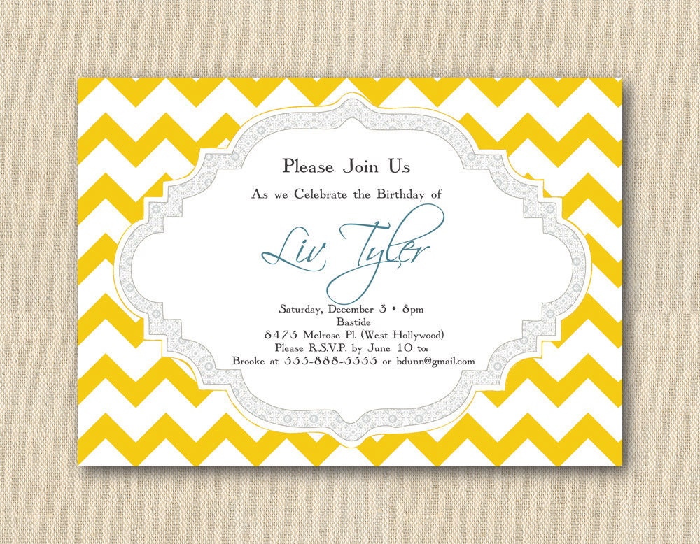 Yellow Birthday Invitations 6