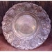 Vintage metal dish with grapes and grapevine decoration