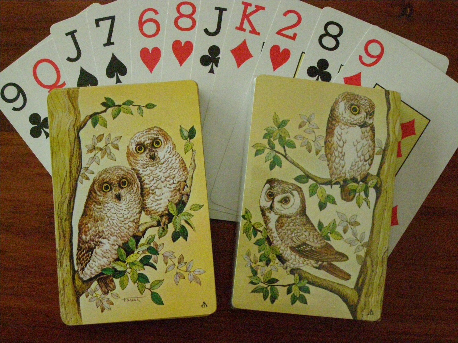 Vintage Owl Playing Cards