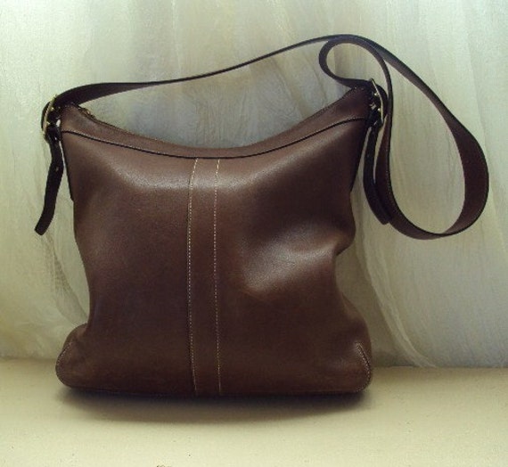 Vintage Coach Caramel Leather Duffle Bag
