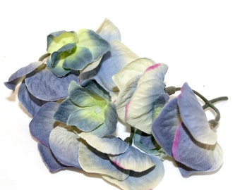100 Blue-Violet Hydrangea Blossoms