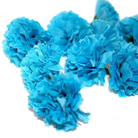 100 Turquoise Carnations Artificial Flowers PREORDER