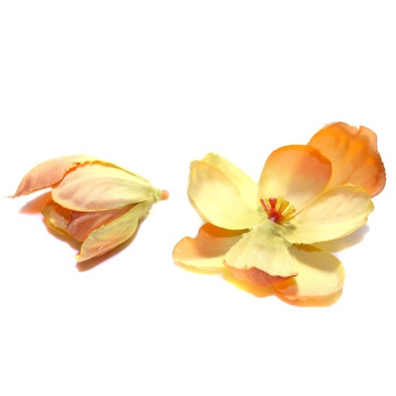 12 Orange Gold Delphinium Buds Usable petals by SilkInspirations