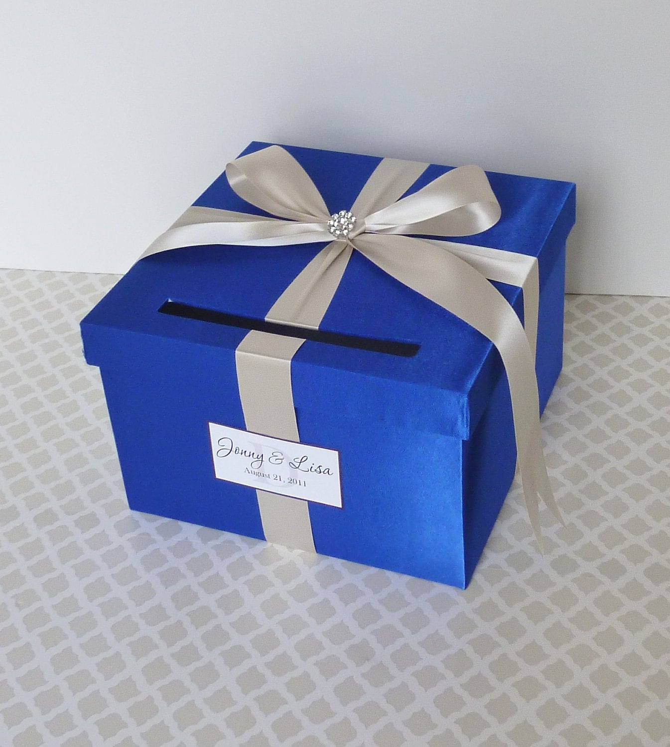 wedding card box royal blue money holderlittledivine