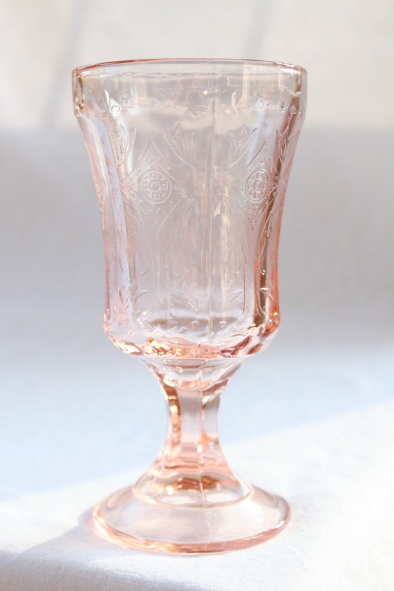 Pink Water Goblet Pink Madrid Indiana Vintage Depression