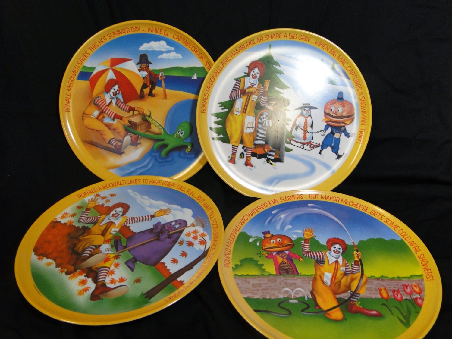 Ronald McDonald Plates All Four Seasons of vintage