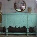 VIntage Painted Cottage Aqua Chic Server Buffet