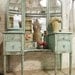 Vintage Painted Cottage Aqua Chic Triple Mirror Vanity VAN128
