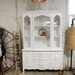 RESERVED for HILLARY Painted Cottage Chic Shabby White Romantic French China Cabinet CC325