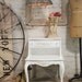 Painted Cottage Chic Shabby White Romantic End Table ENT258