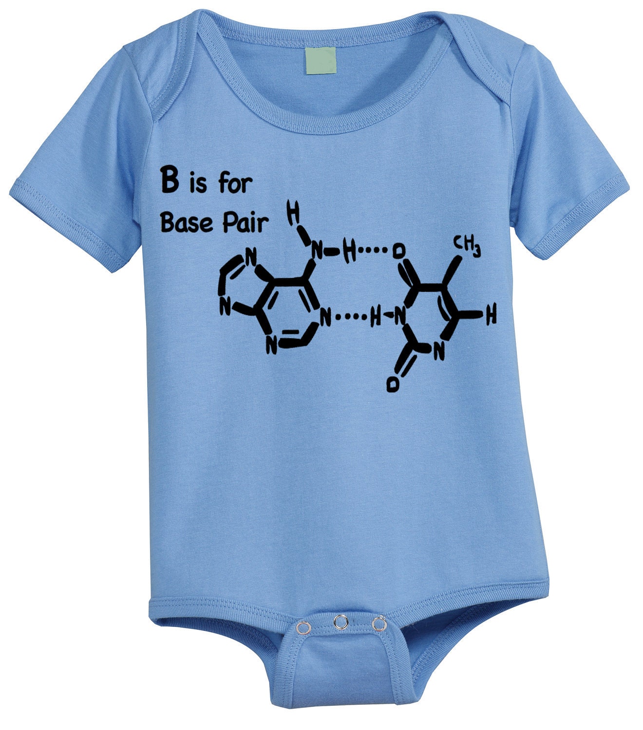 Funny Baby Onesie. B Is For Base Pair Screen Printed Design.