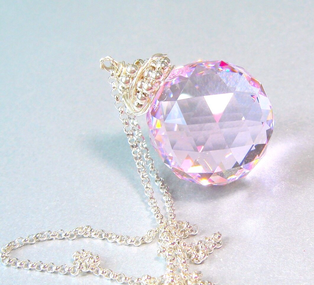 Crystal Ball Necklace Swarovski Prism Suncatcher Necklace