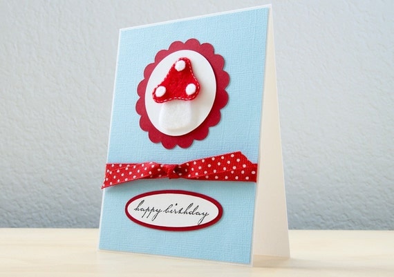 Mushroom Birthday Card Mushroom Birthday Card