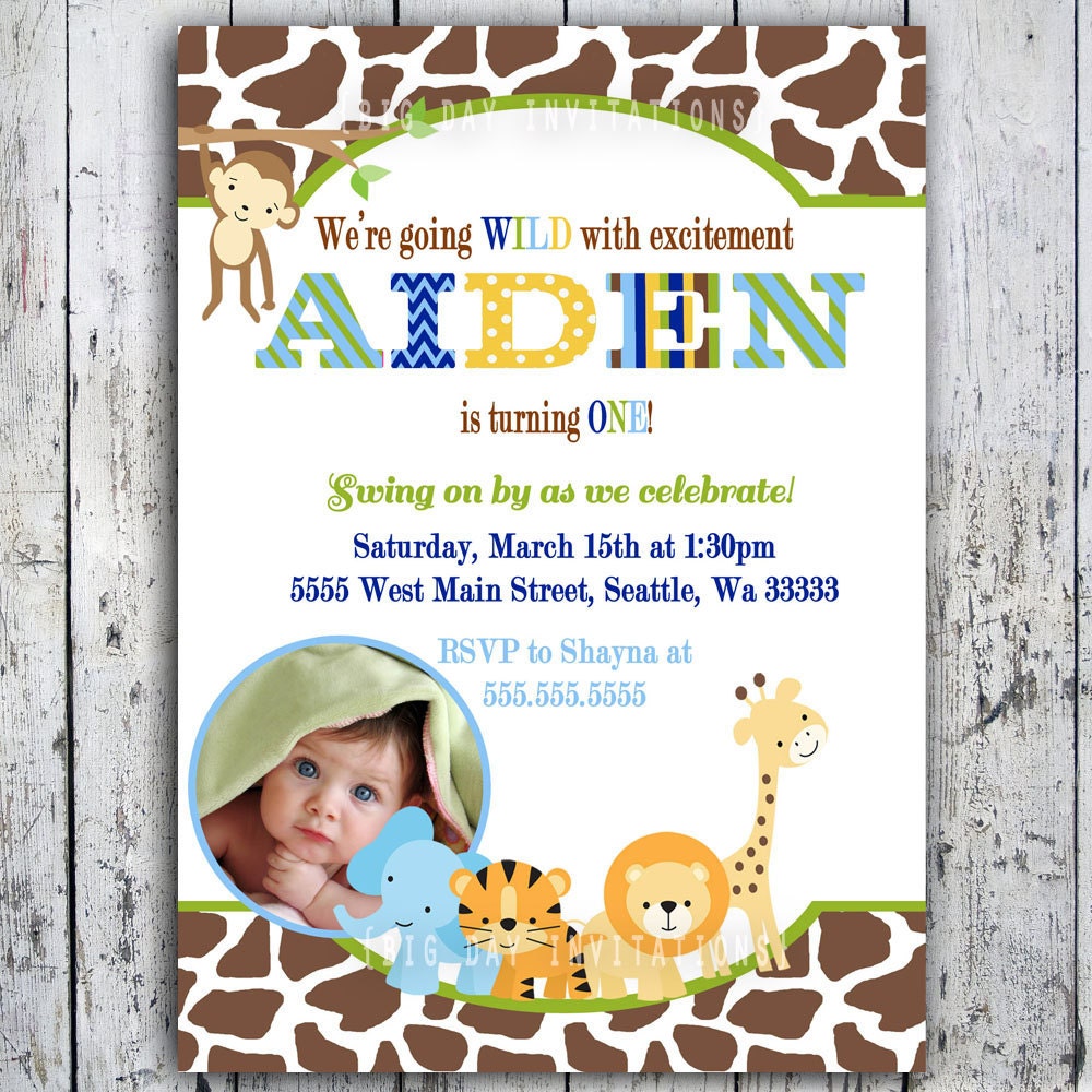 Safari 1St Birthday Invitations 4