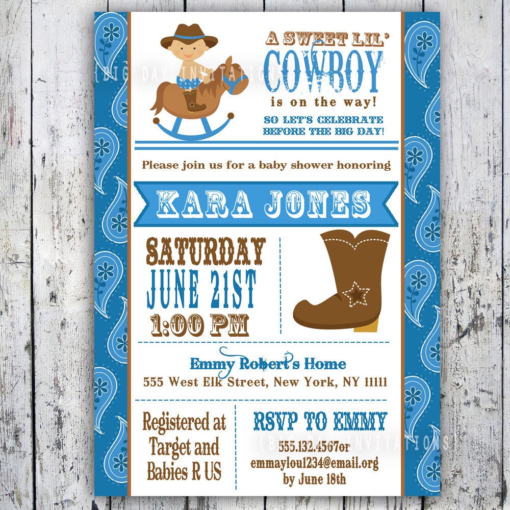 Western Baby Shower Invitation Wording 3