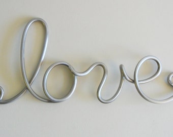 Wire love word sculpture new size