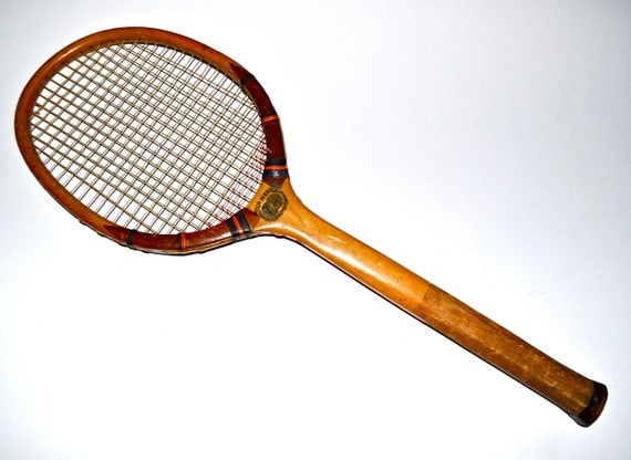 Vintage 1960s DUNLOP GOLD MEDAL Wooden Tennis Racket Racquet