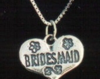 Bridesmaid Sterling Silver Pendant