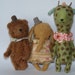 Super Deal 3 PDF Epatterns for 5 inch Pocket Size Miniature Bear, Elephant and Giraffe plus the pattern for the clothes by Sasha Pokrass