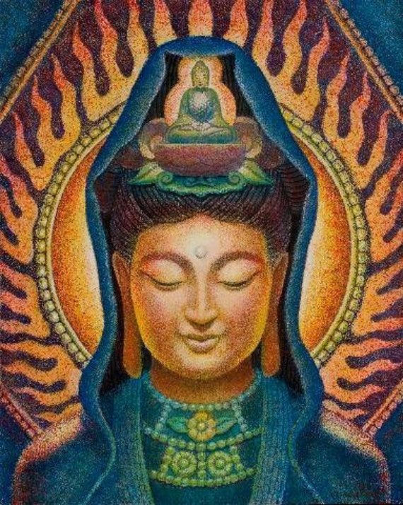 KUAN YIN meditation Spiritual energy Goddess art Buddha Print