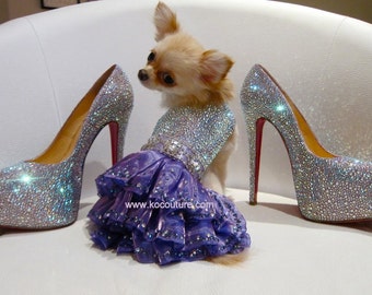Sparkling Mystic Swarovski Crystal Couture Dog Dress