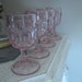 LE Smith Moon and Stars Pink Cordial Glass Goblets