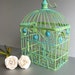 Vintage Birdcage, Green Birdcage, Whimsical Decor, Shabby and Chic, Beach Decor, Farmhouse, Apple Green, Aqua, Cottage Chic