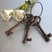 Vintage Skeleton Keys, Old Keys, Brown Keys, Rustic Keys, Shabby and Chic, Cottage Chic, Farmhouse, Paperweight, Gift