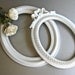 Vintage Oval Frames, White Frames, Shabby and Chic, Cottage Chic, Wall Decor, Bow Frame, French Country