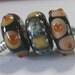 SALE - Trio of Amber Handmade Lampwork Orphan Beads - SRA - BHB Fit European Style Charm Bracelets