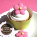 Pink Flower Cupcake Toppers made of Royal Icing (24 Count)