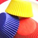 Primary Colored Cupcake Liners in Red, Blue and Yellow (60)
