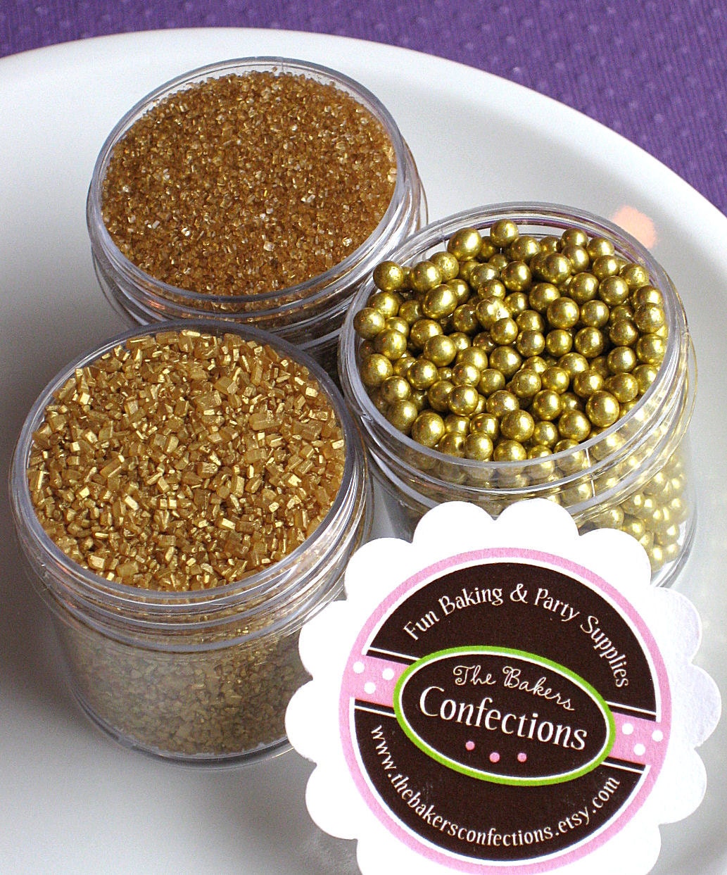 Itty Bitty Elegant Gold Sprinkles Kit with Gold Dragees