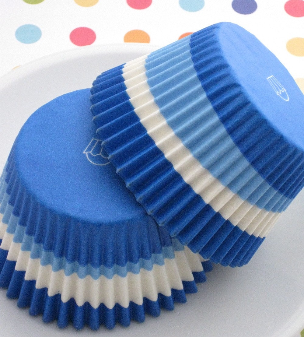 JUMBO Cupcake Liner Muffin Baking Cups in Blue Swirl Texas