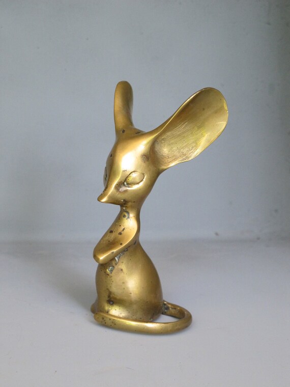 vintage brass mouse figurine