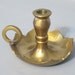 Vintage Miniature Brass Candlesticks / Pair of Mini Chambersticks / Rustic Brass Candle Holders Set / Scalloped Tray, Handle with Heart