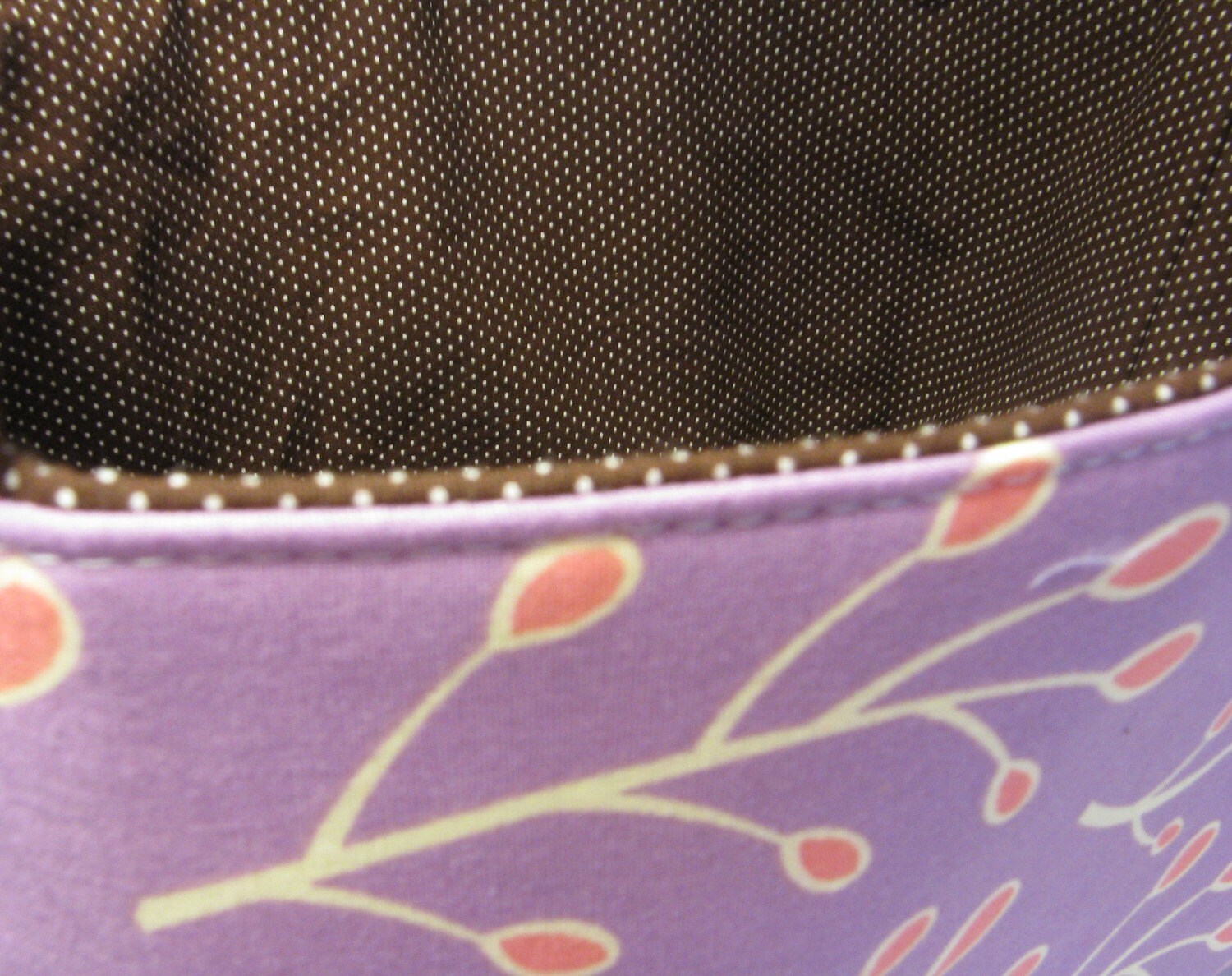 Fabric Storage Bin Lavender and Brown