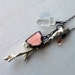 Tribal Assemblage Necklace Peach Opal Copper Crystal Silver Twig Crystal Charm Pebble Boho Pendant Handmade